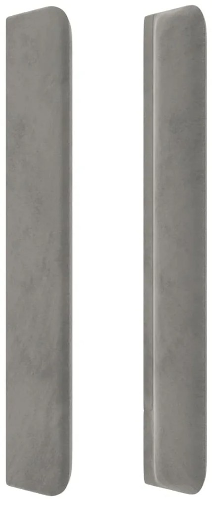 Cabeceira cama c/ luzes LED veludo 163x16x118/128cm cinza-claro