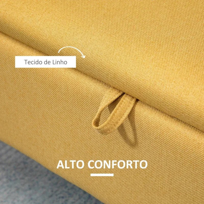 Banco North com Baú - Amarelo - Design Contemporâneo