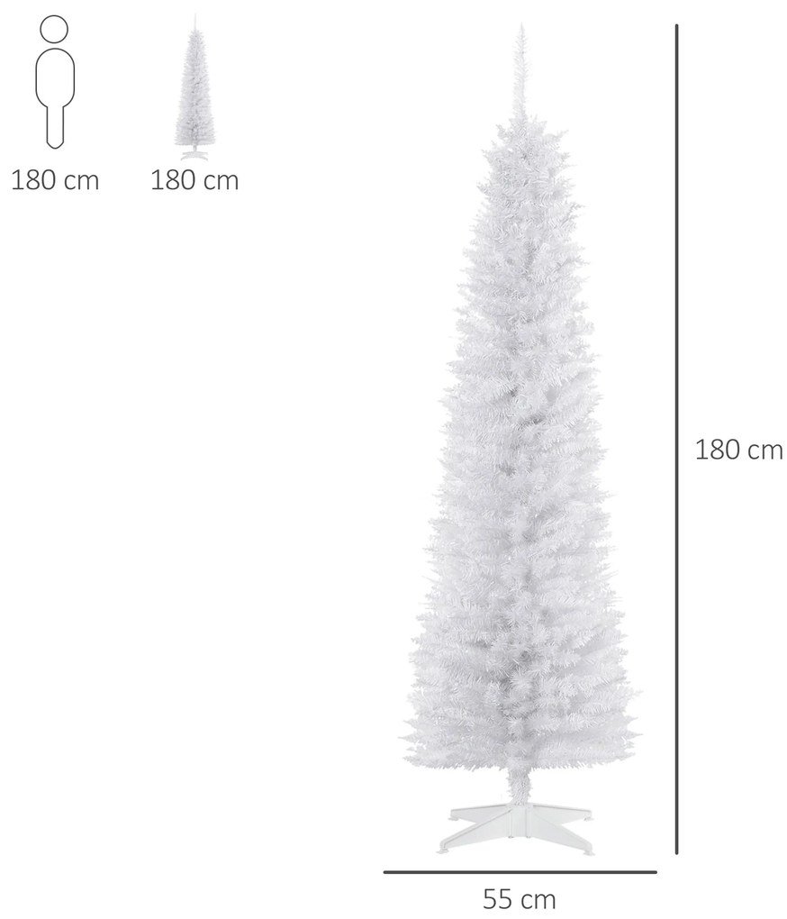Árvore de Natal Artificial 180cm Ignífugo com 390 Ramos de PVC e Suporte de Metal Decoração de Natal para Interiores Fácil de Montar Verde
