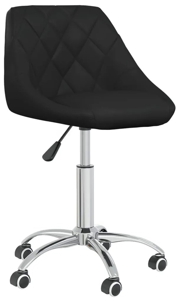 Cadeiras de jantar giratórias 2 pcs couro artificial preto