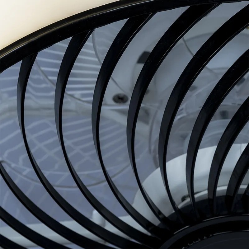 Ventilador de teto quadrado preto com LED regulável - Climo Design