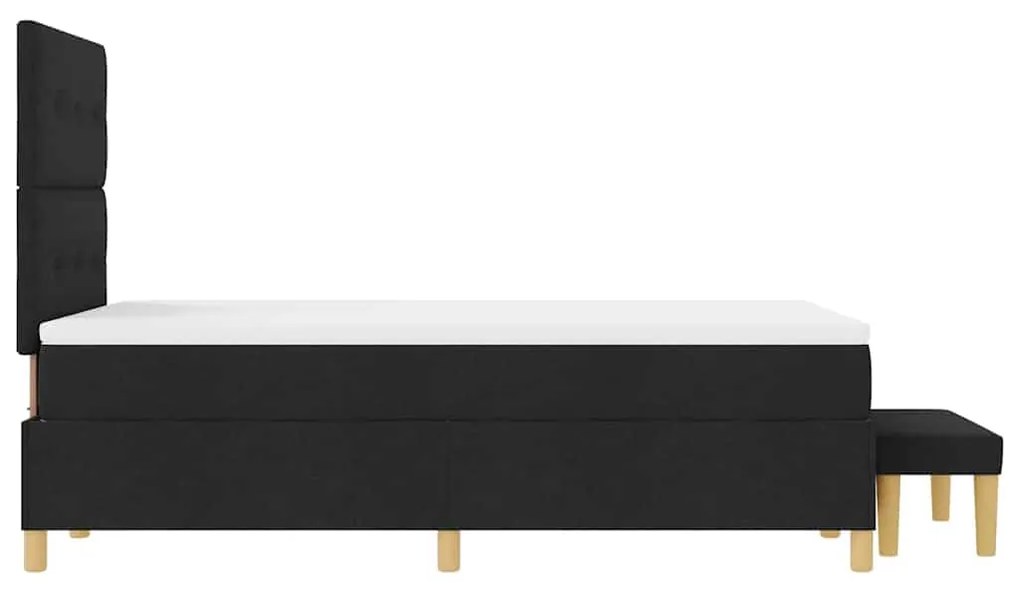 Cama Box Spring com Colchão e Banco vidaXL Preta 120x200 cm Tecido