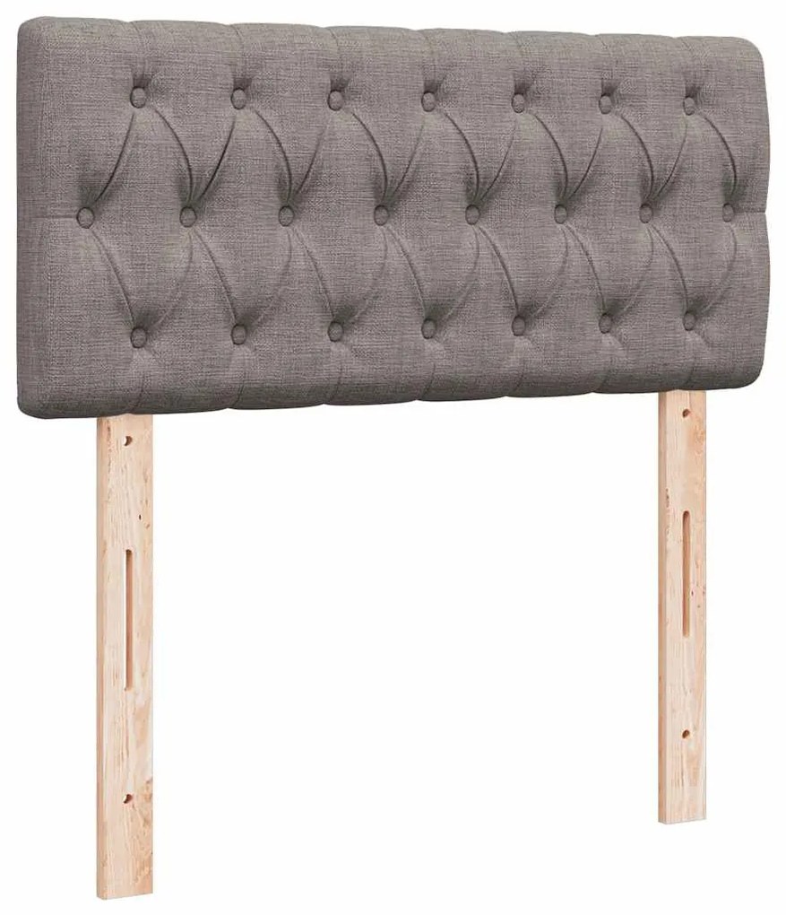 Cama com molas/colchão 100x200 cm tecido cinza-acastanhado
