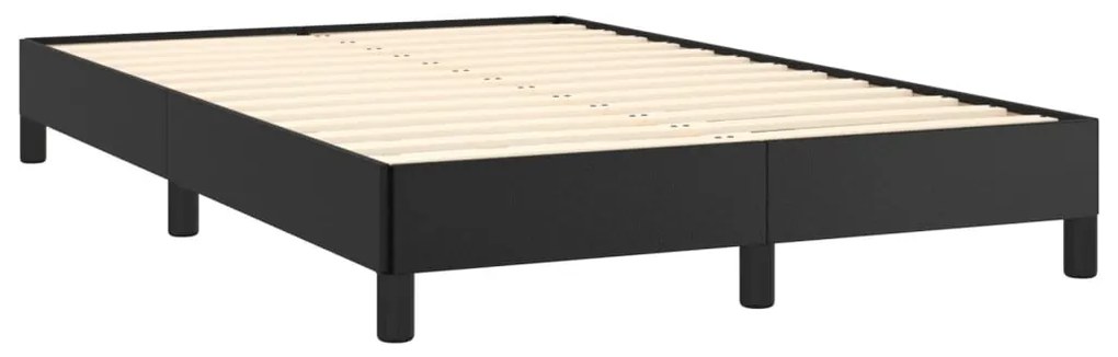 Cama boxspring com colchão 120x190 cm couro artificial preto