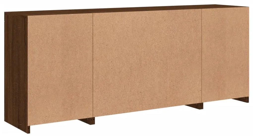 Aparador com luzes LED 163x37x67 cm carvalho castanho