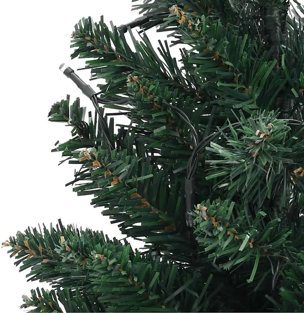 Árvore de Natal artificial pré-iluminada + suportes PVC verde