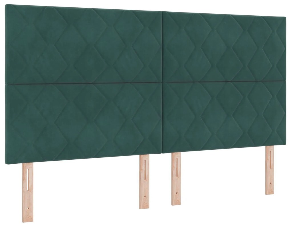 estrutura de cama vidaXL verde escuro 180x200 cm veludo