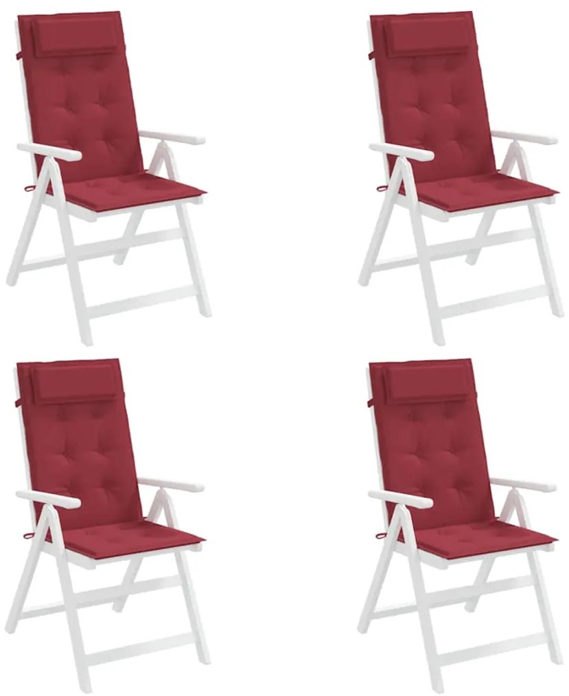 Almofadões p/ cadeira encosto alto 4 pcs oxford vermelho tinto