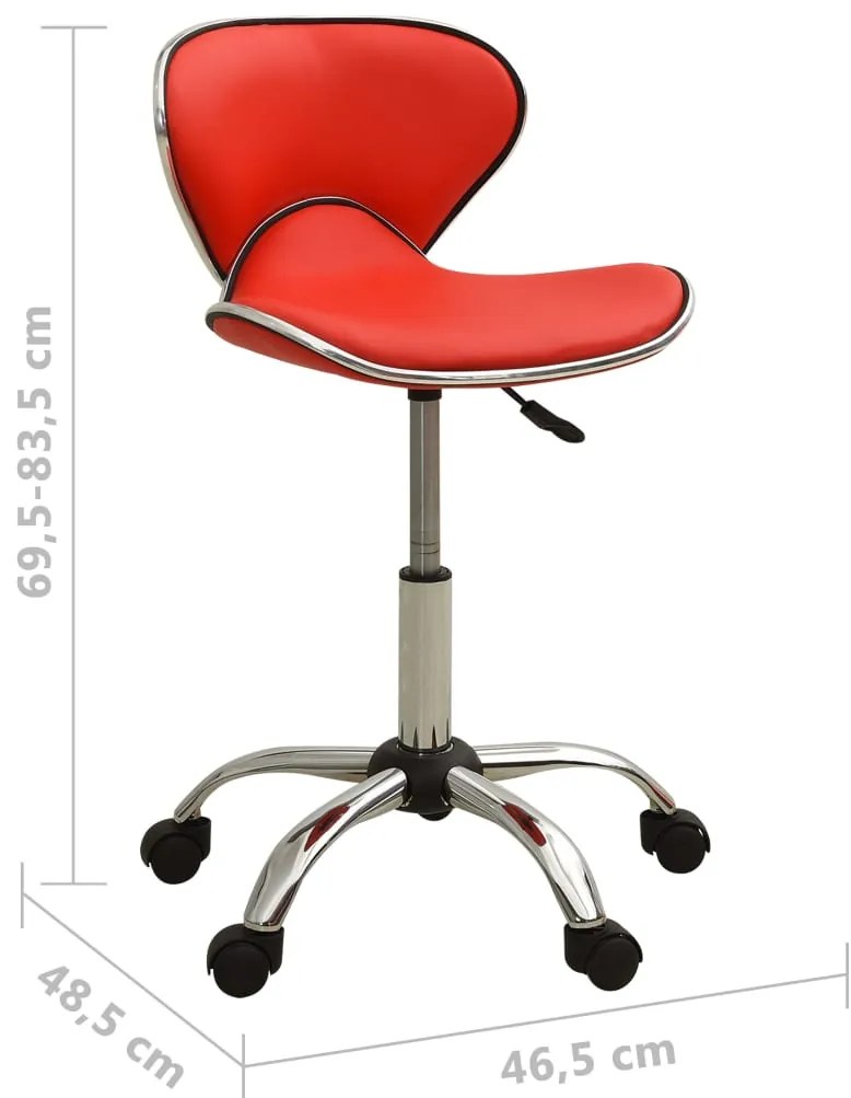 Cadeira de escritório couro artificial vermelho