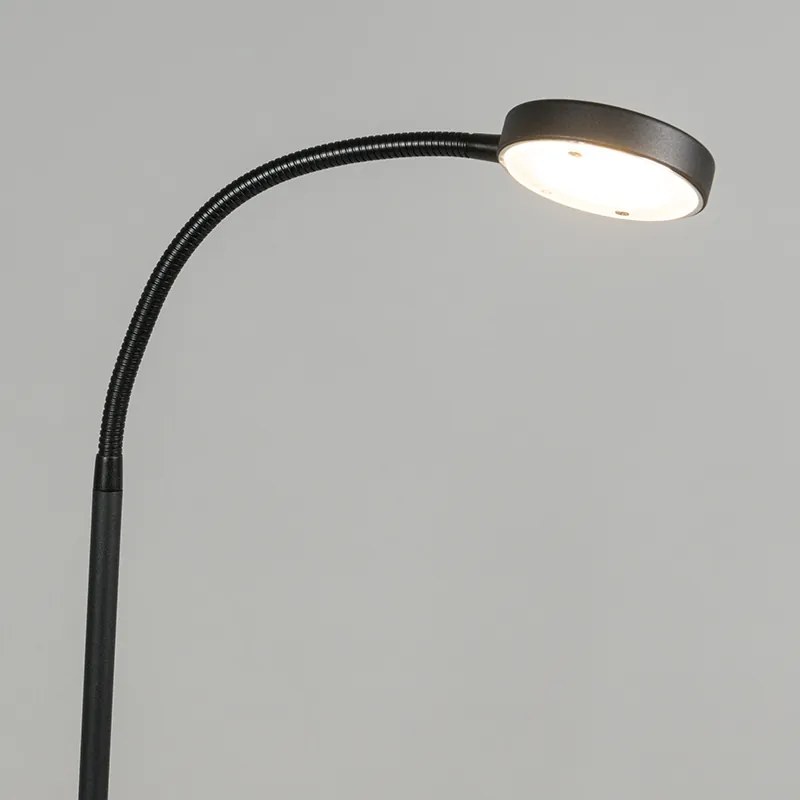 Candeeiro de pé moderno preto com LED - Trax Moderno