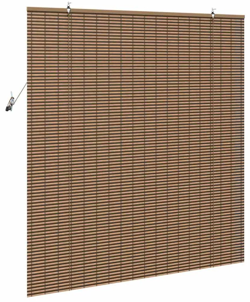 Persiana de Janela com cortinas Manual Castanho 140 x 160 cm Bambu