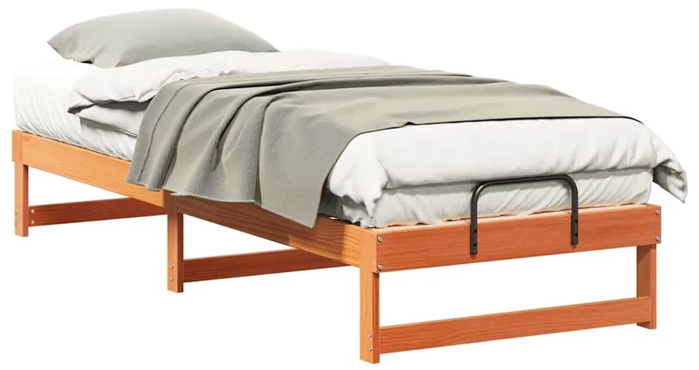 Estrutura de Cama com Alças Castanho 80 x 200 cm