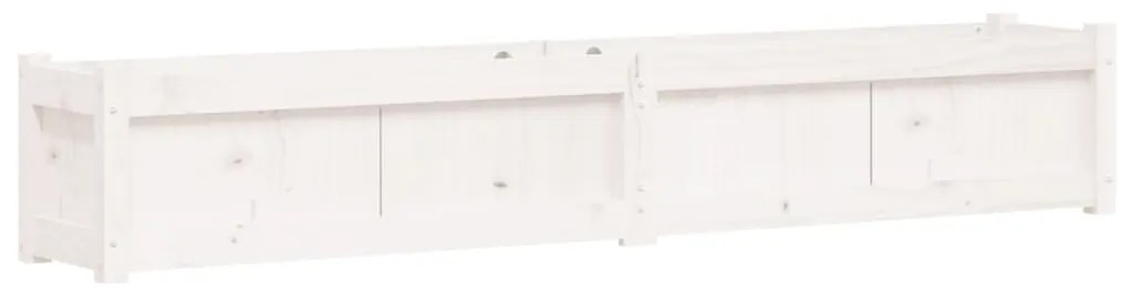 Vasos/floreiras de jardim 2 pcs madeira de pinho maciça branco