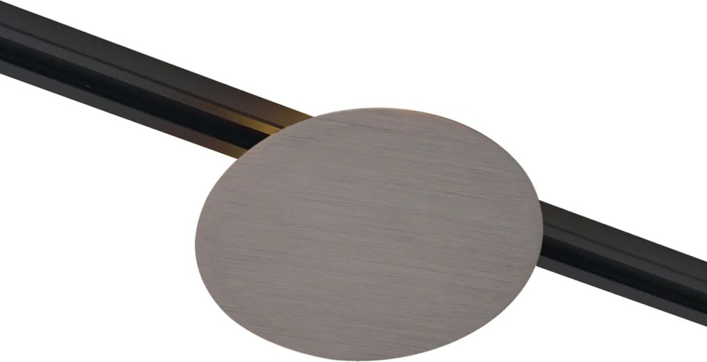 Candeeiro de teto moderno cor de bronze para sistema de calhas de iluminação monofásico com 2 luzes - Iconic Pulley