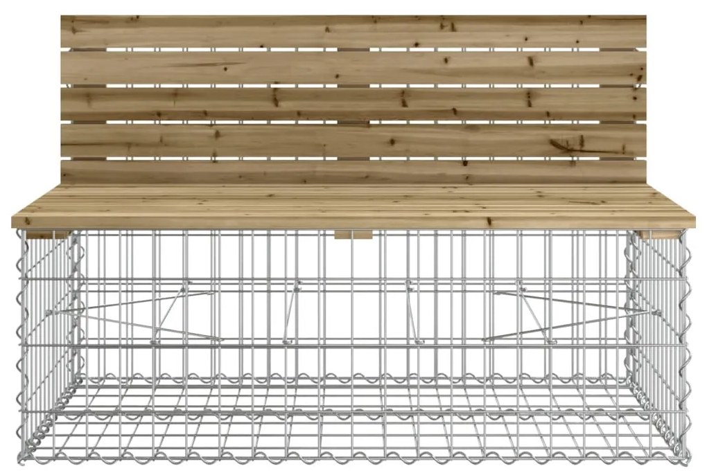 Banco de jardim c/ design gabião 287x71x65,5cm pinho impregnado