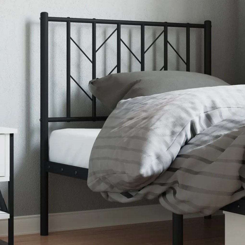 vidaXL Cabeceira de cama 80 cm metal preto