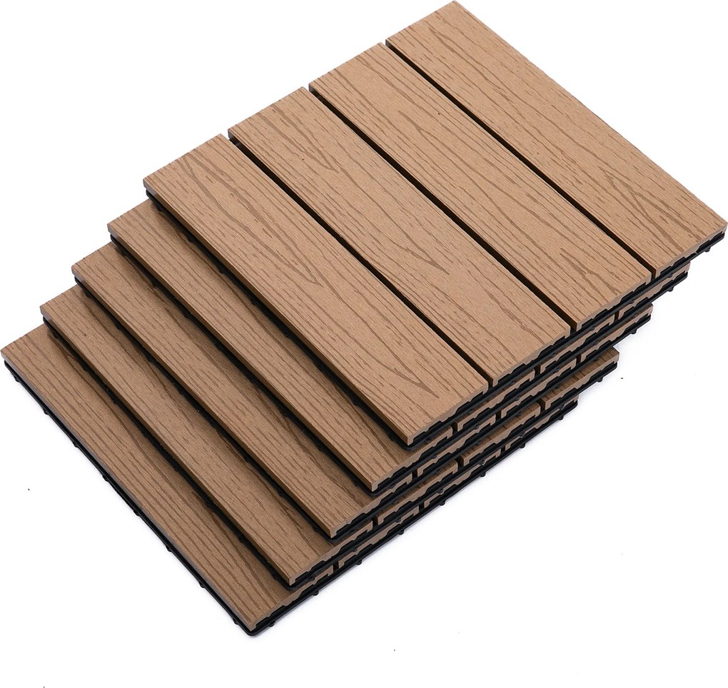 Ladrilhos para terraço - grelha - Conjunto de 11 unidades, Área máx. 1 m² - encaixáveis, Instalação muito simples, dim. 30 x 30 cm