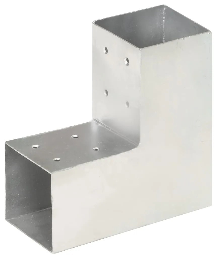 vidaXL Base para poste em forma de L 81x81 mm metal galvanizado