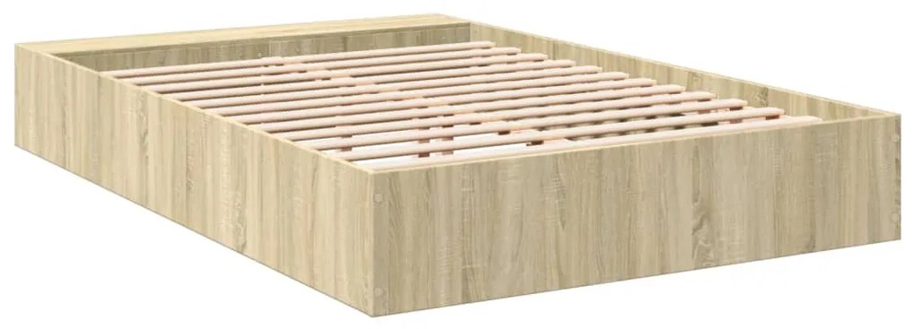 Estrutura de cama 150x200 cm derivados madeira carvalho sonoma