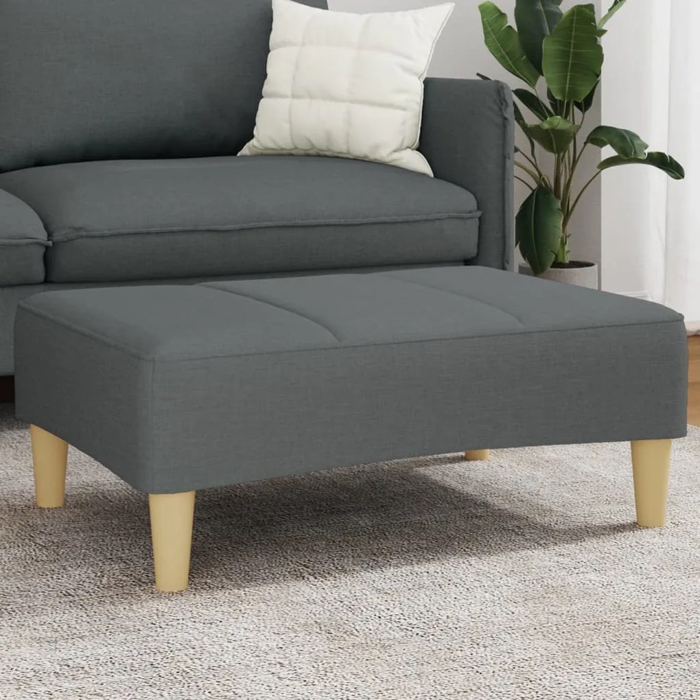 vidaXL Apoio de pés 77x55x31 cm tecido cinzento-escuro