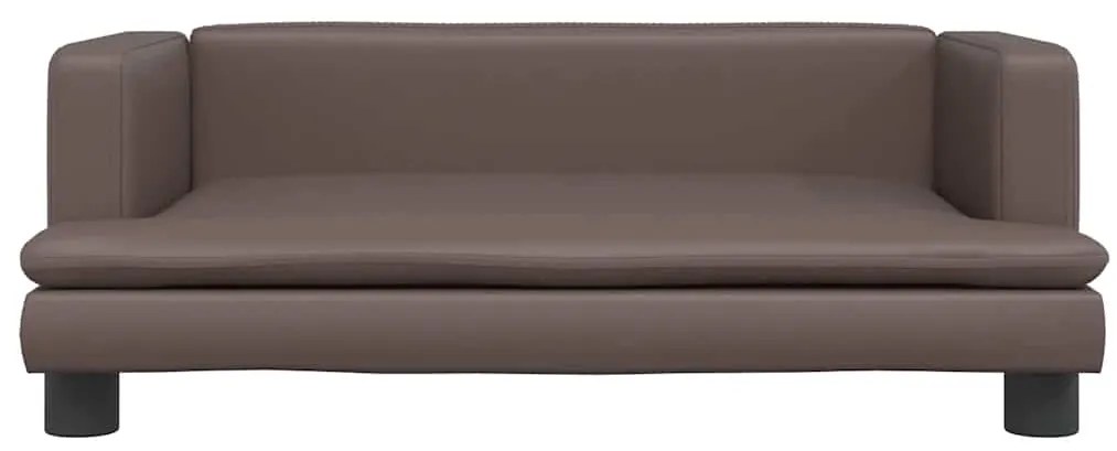 Sofá infantil 80x45x30 cm couro artificial castanho