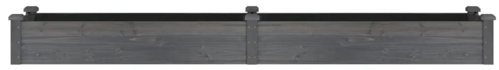 Canteiro elevado c/ forro 240x45x25 cm abeto maciço cinzento