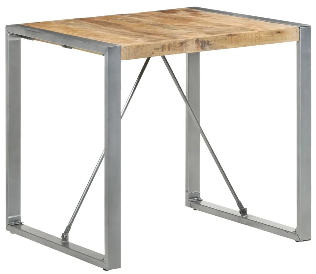 Mesa de jantar 80x80x75 cm madeira de mangueira áspera