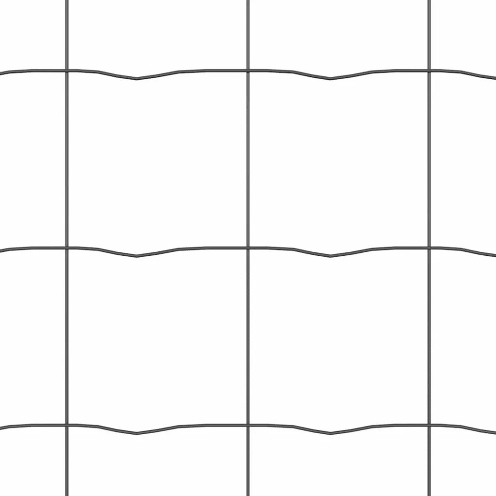 Cerca Euro da com 7 postes em espeto, 1,2 x 10 m, aço galvanizado cinz