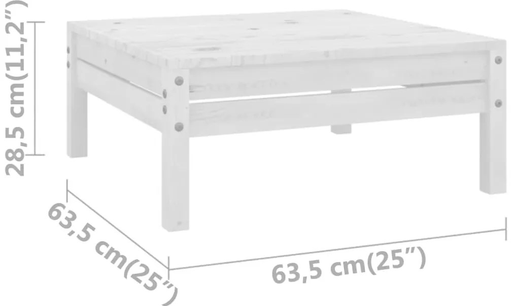 3 pcs conjunto lounge de jardim pinho maciço branco