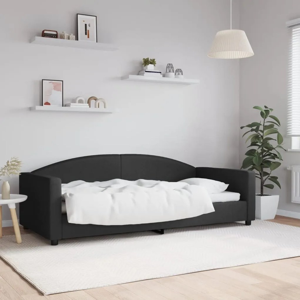 Sofá-cama 90x200 cm tecido preto