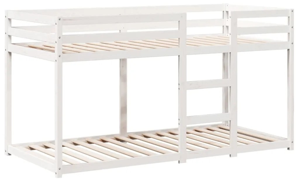 Beliche com telhado 90x200 cm madeira de pinho maciça branco