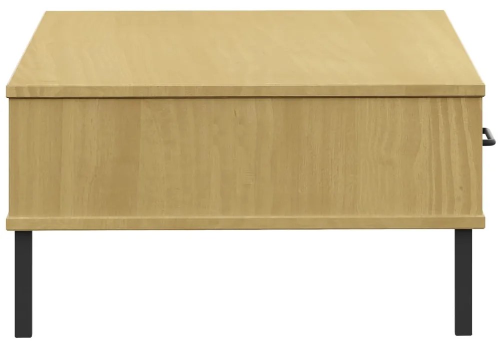 Mesa de centro c/ pernas de metal pinho maciço OSLO castanho