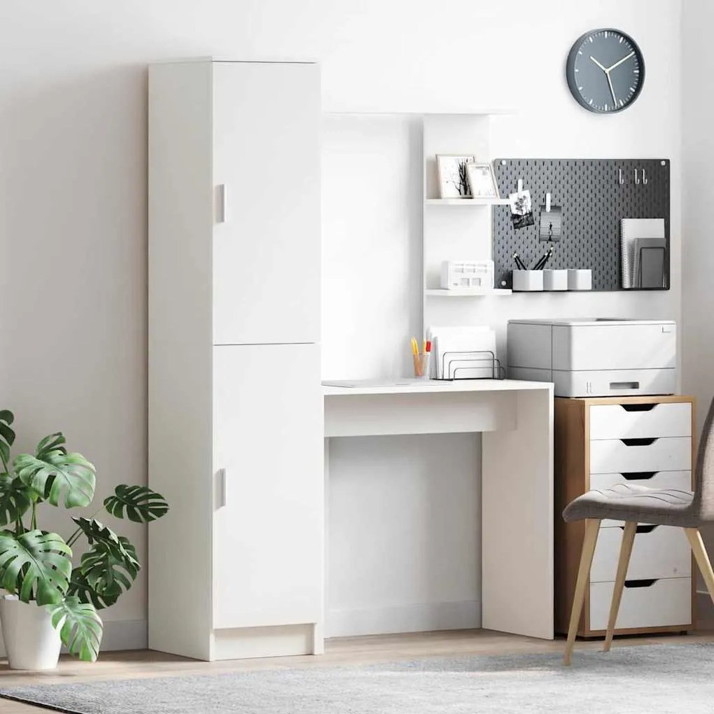vidaXL Mesa com Armazenamento 2 pcs Branco 78.5 x 37 x 154.5 cm