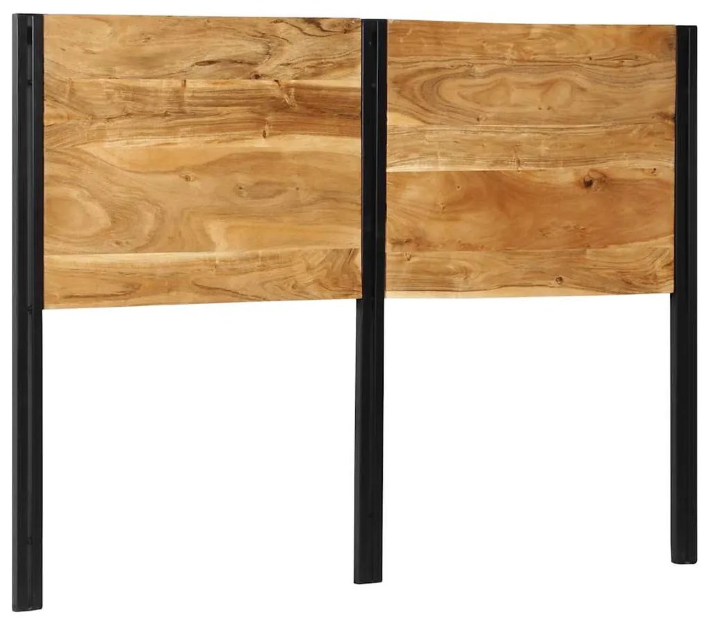 Cabeceira de cama 140 cm madeira de acácia maciça/ferro