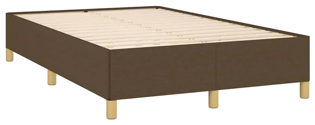 Cama boxspring com colchão 120x190 cm tecido castanho-escuro