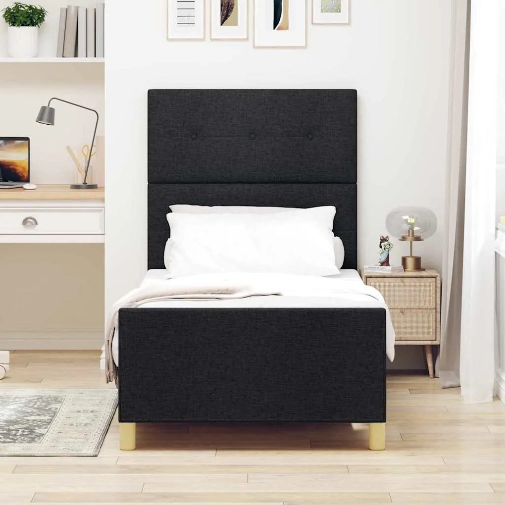 Cama vidaXL Preta 100x200 cm em Tecido