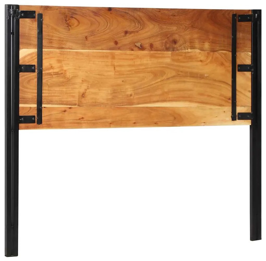 Cabeceira de cama 120 cm madeira de acácia maciça/ferro