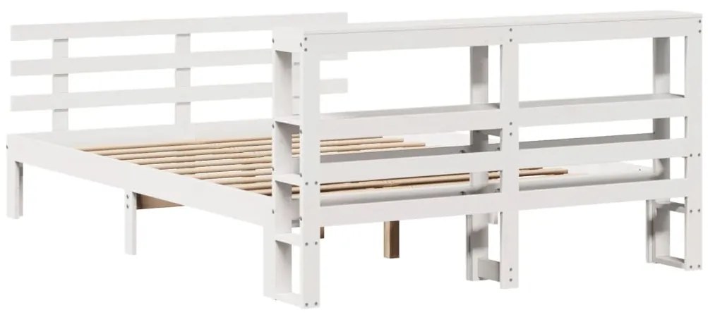 Estrutura de cama c/ cabeceira sem colchão 140x200 cm branco
