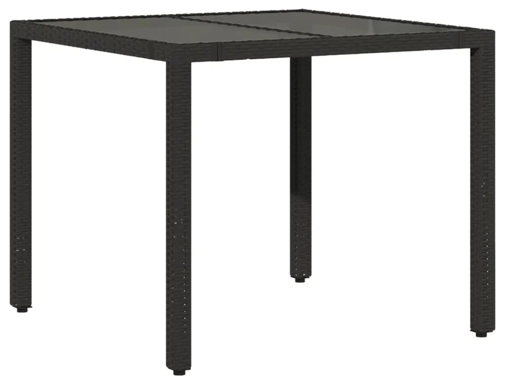 5 pcs conjunto de jantar p/ jardim c/ almofadões vime PE preto