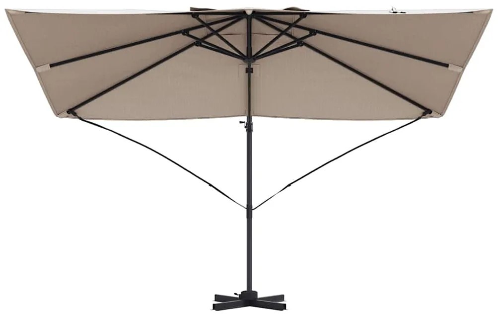 Guarda-Sol Cantilever Roma Taupe 352x251x260 cm de Alumínio