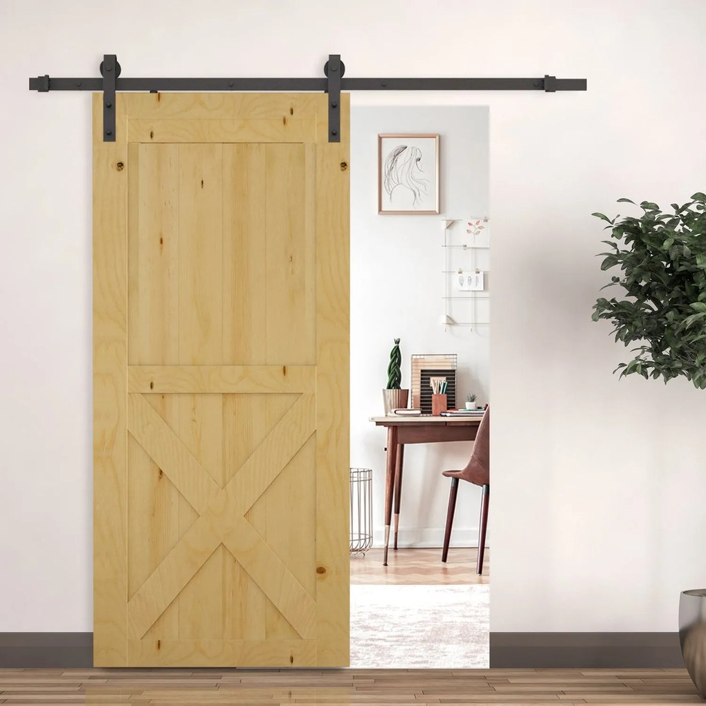 Kit de Instalação de Calha para Porta de Correr sem Obra - Cor Castanh