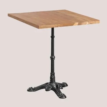 Mesa De Bar Quadrada Em Madeira De Acácia Azteca Preto & ↔︎ 70 Cm - Sklum