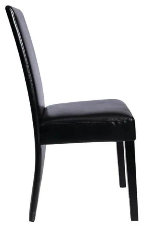 Cadeiras de jantar 2 pcs couro artificial preto