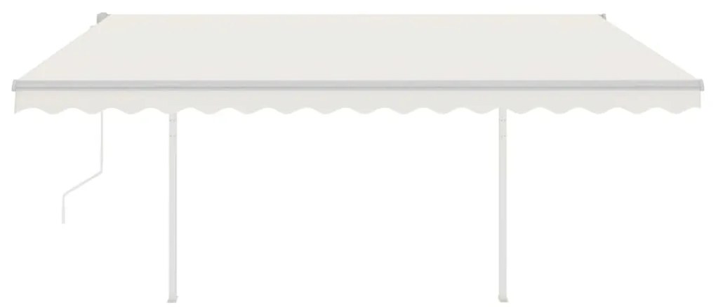 Toldo retrátil automático com postes 4,5x3,5 m cor creme