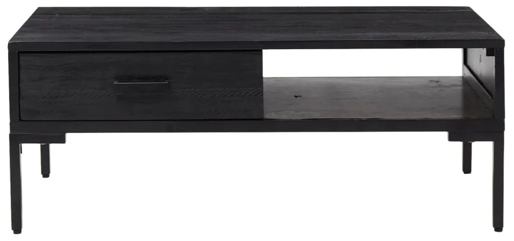 Mesa de centro 90x50x35 cm pinho maciço preto