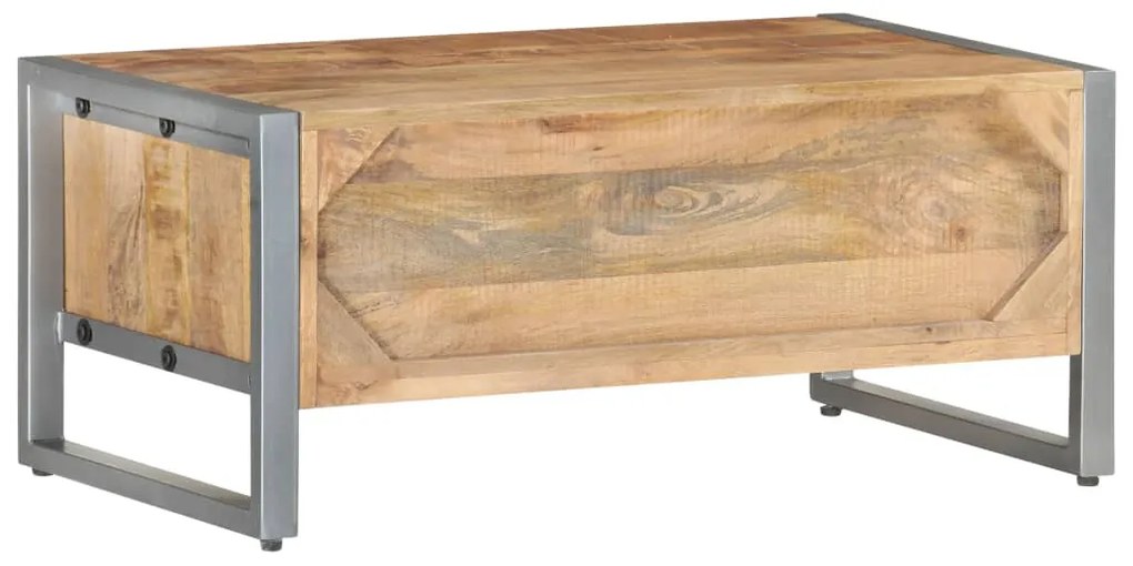 Mesa de centro 95x50x40 cm madeira de mangueira áspera