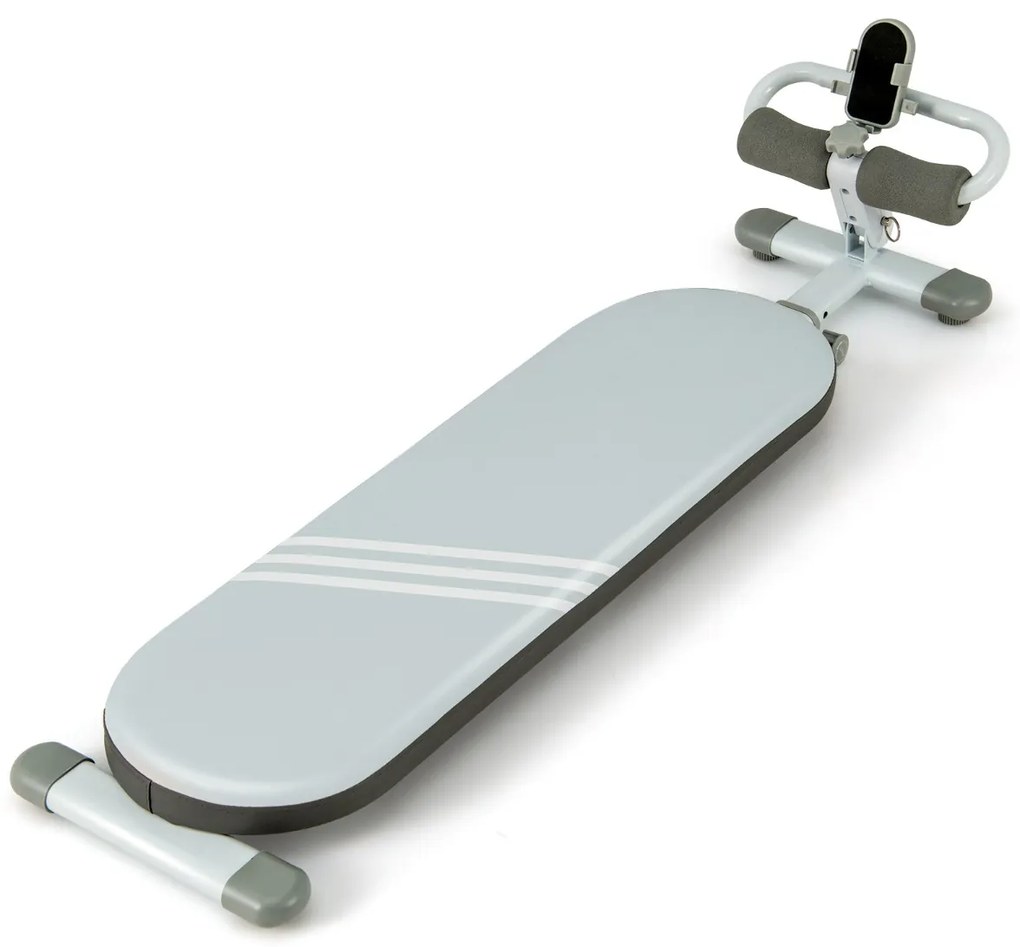 Banco de exercícios multifuncional para abdominais com 3 engrenagens, ângulos ajustáveis ​​e comprimento ajustável - rosa