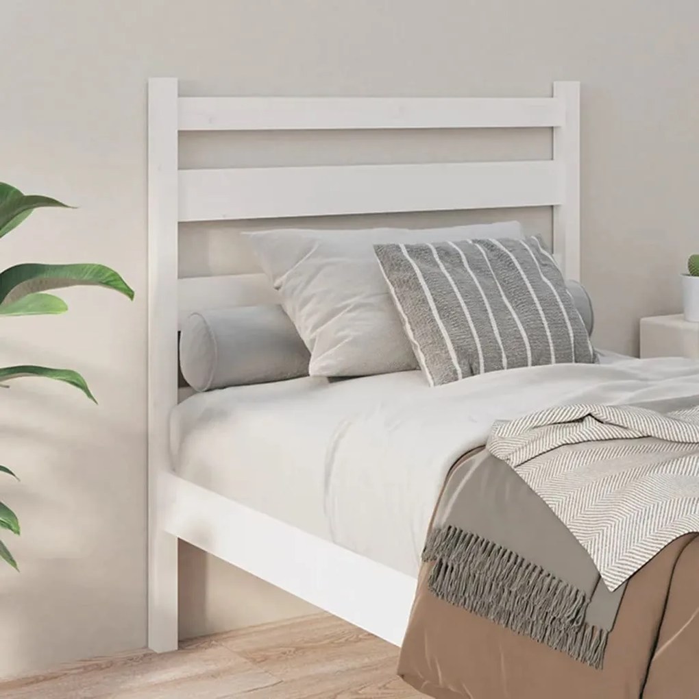 Cabeceira de cama 106x4x100 cm pinho maciço branco