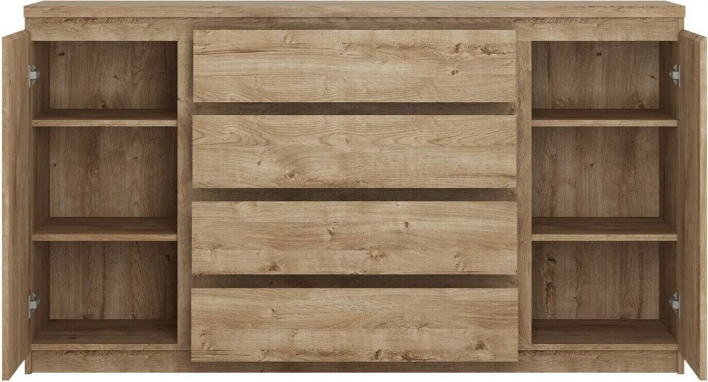 Conjunto para sala de estar Merfere 122, Carvalho, Partes separadas, Placa de aglomerado laminado, 200x40cm