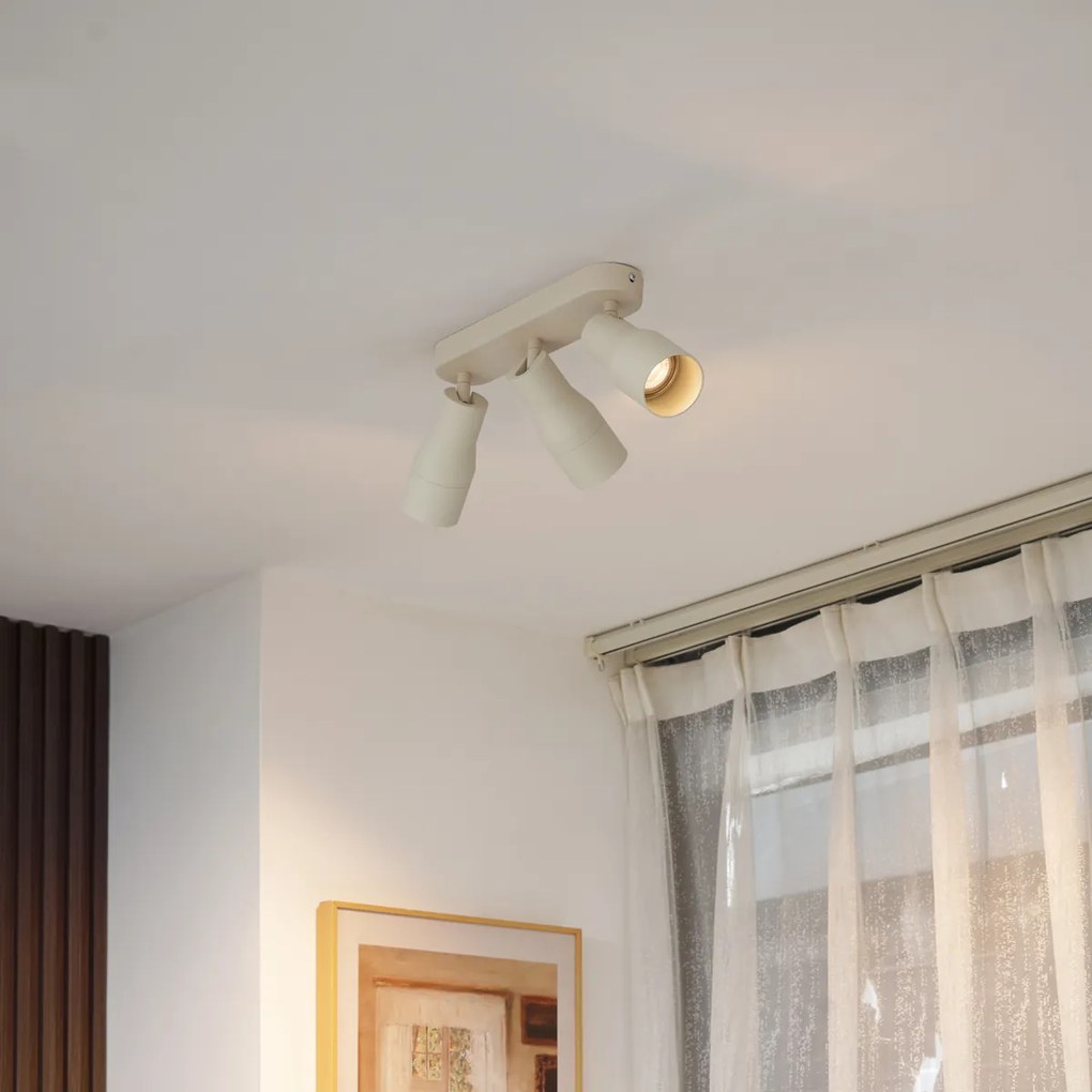 Foco de teto arredondado bege GU10 50mm 3-luzes - Stanley